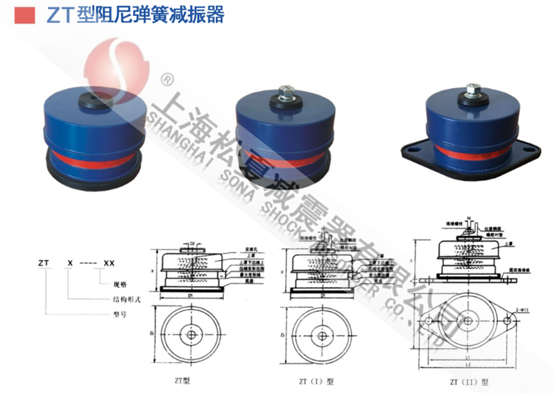 ZT型阻尼彈簧<a href='/' target='_blank'><u>減震器</u></a>型號(hào)參數(shù)表