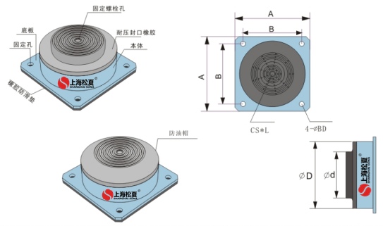 JBQ-900-A冷水機(jī)組氣墊減震器